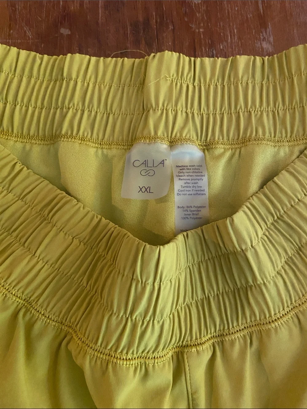 CALIA by Carrie Underwood Bright Yellow Layered Athletic Shorts
